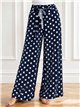 Pantalón palazzo lycra marino lunares