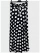 Pantalón palazzo lycra marino lunares