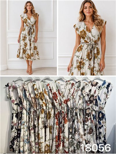 Vestido floral cruzado con lazada 2