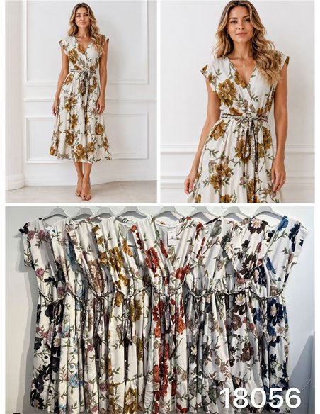 Wickelkleid mit Blumenmuster und Schleife