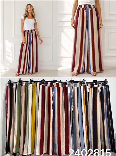 Pantalón palazzo rayas multicolor 2