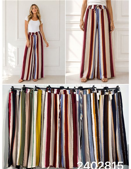 Pantalón palazzo rayas multicolor