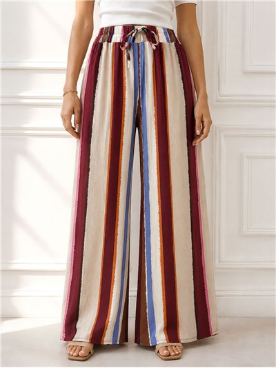 Pantalón palazzo rayas multicolor