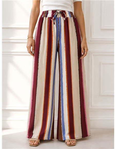 Pantalón palazzo rayas multicolor