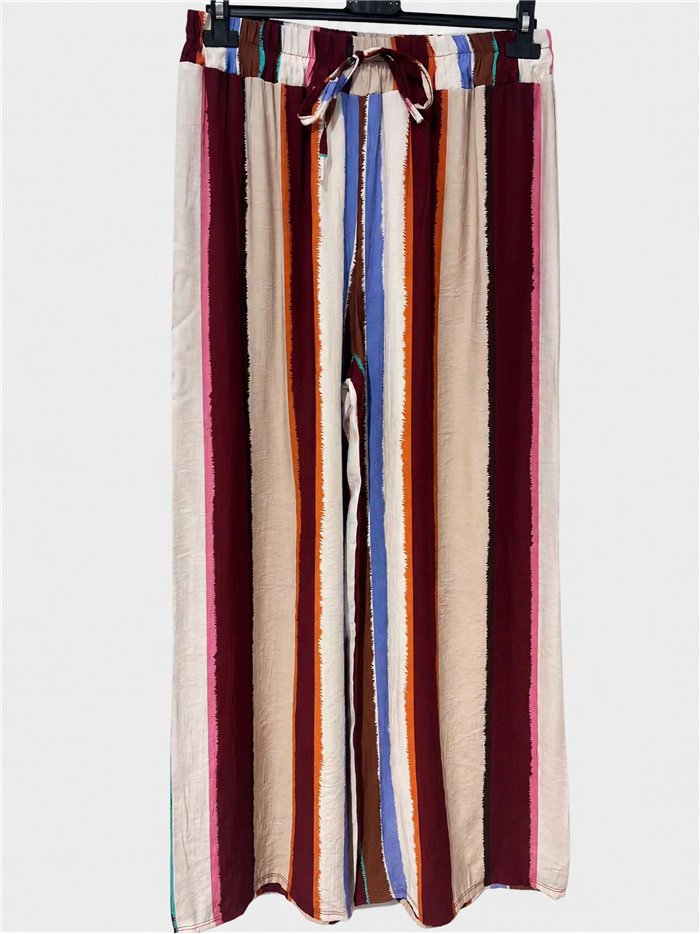 Pantalón palazzo rayas multicolor