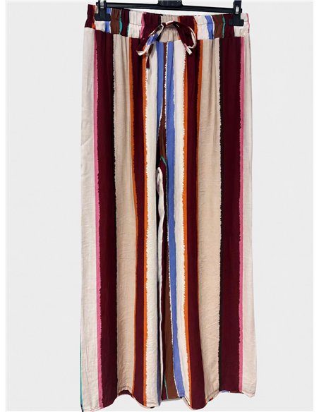 Pantalón palazzo rayas multicolor