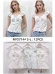 Top floral fruncido manga corta