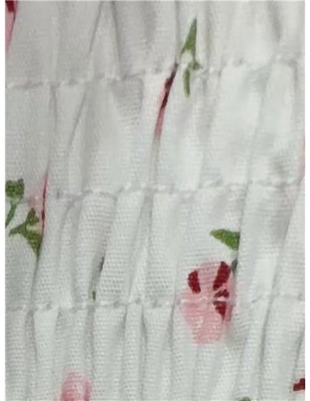 Top floral fruncido manga corta
