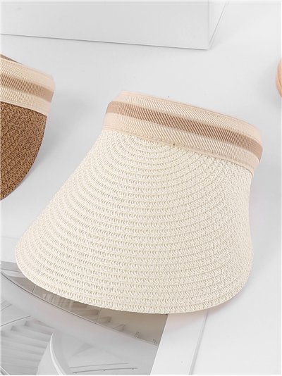 Visera de rafia trenzada