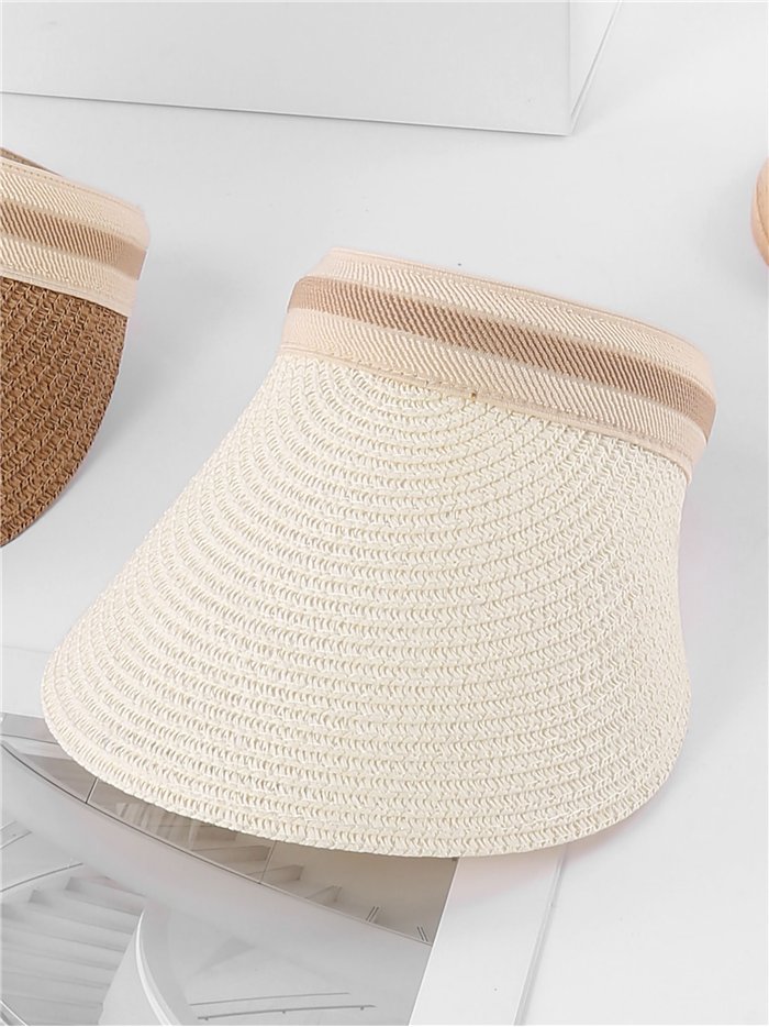 Visera de rafia trenzada