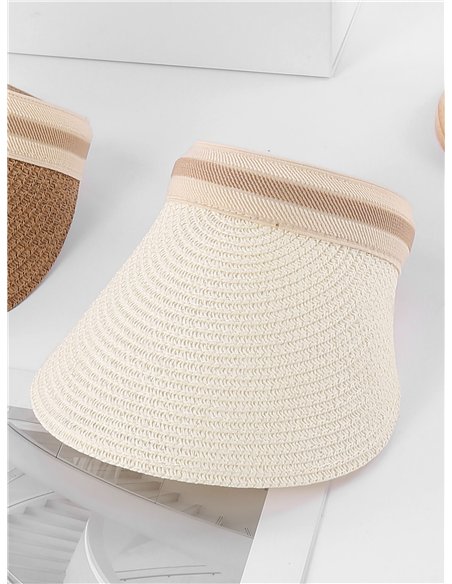 Visera de rafia trenzada