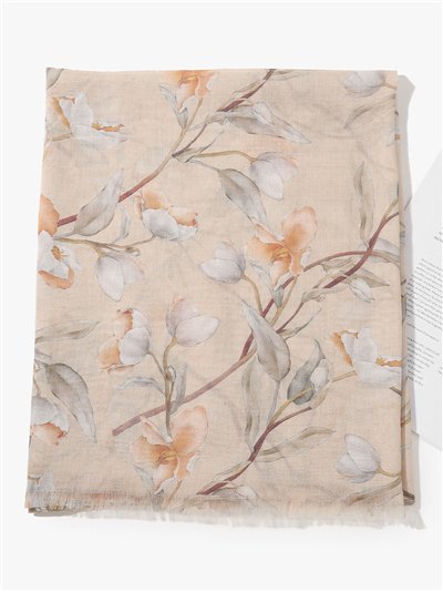 Fular estampado floral