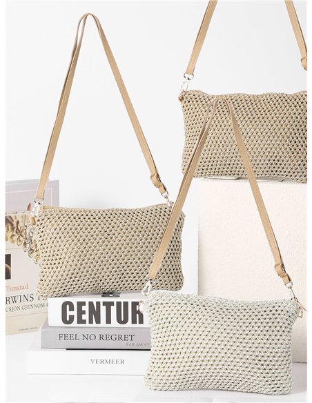 Bolso bandolera de malla metalizada