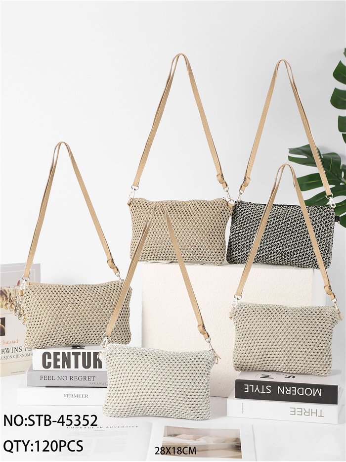 Bolso bandolera de malla metalizada