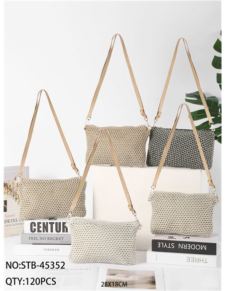 Bolso bandolera de malla metalizada