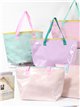 Strandtasche aus Vinyl mit kontrastierender Borte