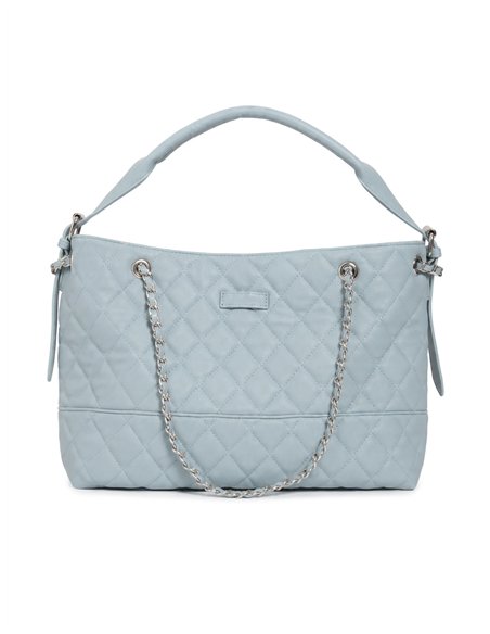 Bolso de hombro acolchado con asa de cadena