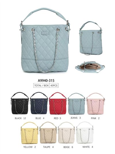 Bolso shopper acolchado con asa de cadena 2