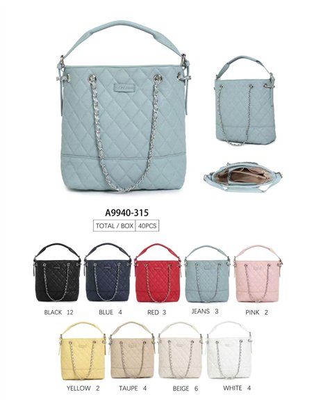 Bolso shopper acolchado con asa de cadena