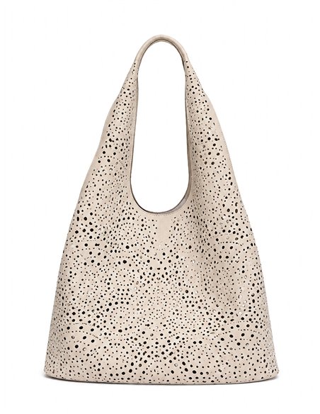 Bolso shopper perforado con neceser interior