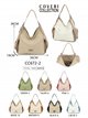 Bolso hobo combinado con efecto raffia