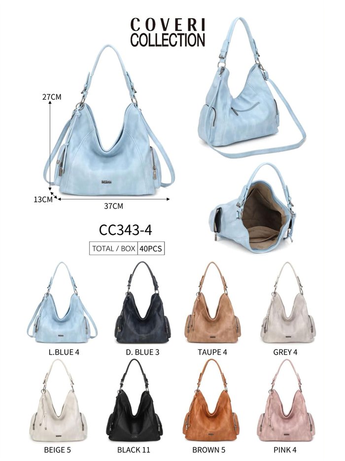 Bolso hobo de hombro con bolsillos laterales