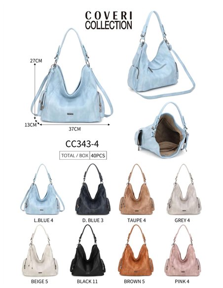 Bolso hobo de hombro con bolsillos laterales