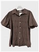 Camisa bordada de manga abullonada