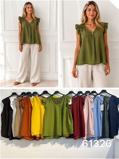 Blusa manga volante detalle rejilla 2