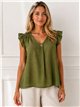 Bluse mit Rüschenärmeln und Mesh-Details