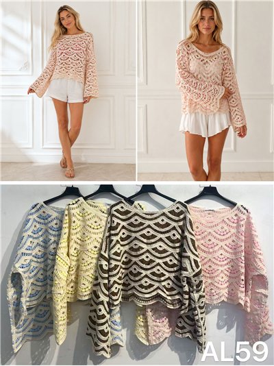 Jersey de crochet calado 2