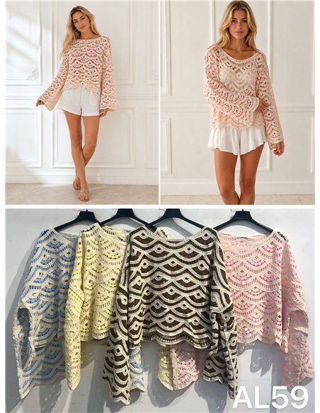 Jersey de crochet calado