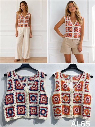 Chaleco crochet multicolor 2