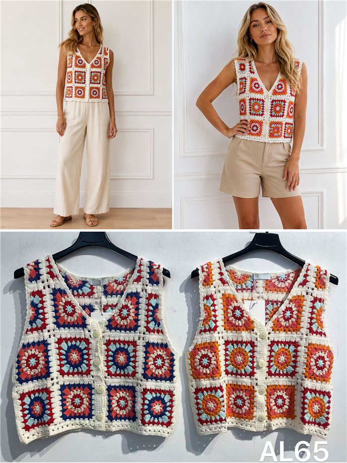 Chaleco crochet multicolor