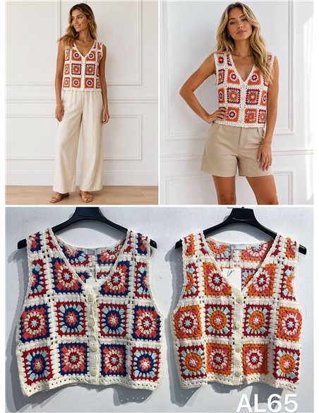 Chaleco crochet multicolor