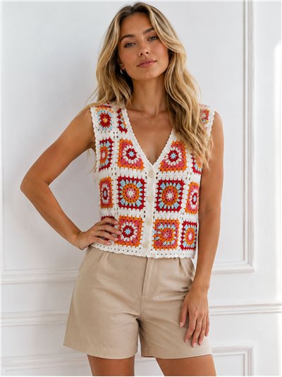 Chaleco crochet multicolor