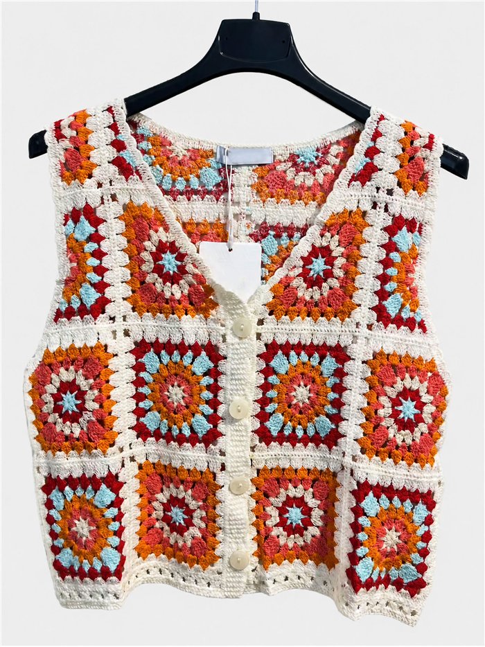 Chaleco crochet multicolor