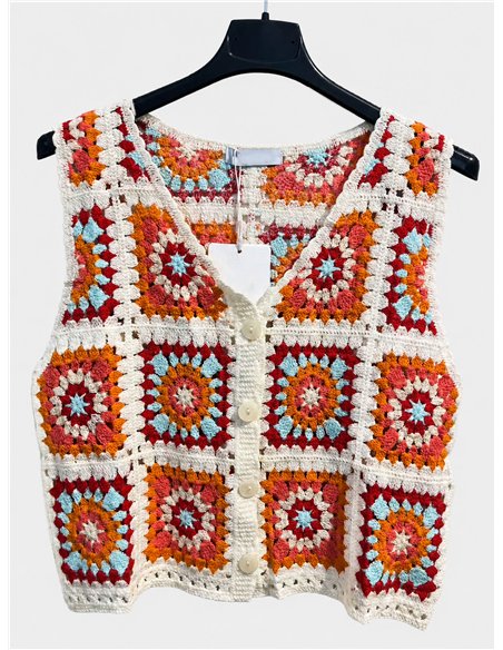 Chaleco crochet multicolor