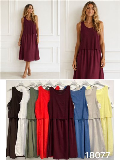 Vestido efecto doble con top de rejilla 2