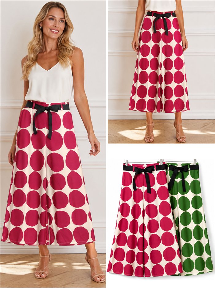 Pantalón palazzo maxi lunares con lazo