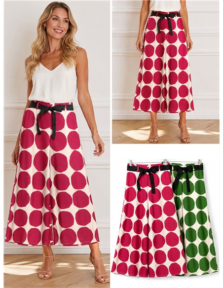 Pantalón palazzo maxi lunares con lazo