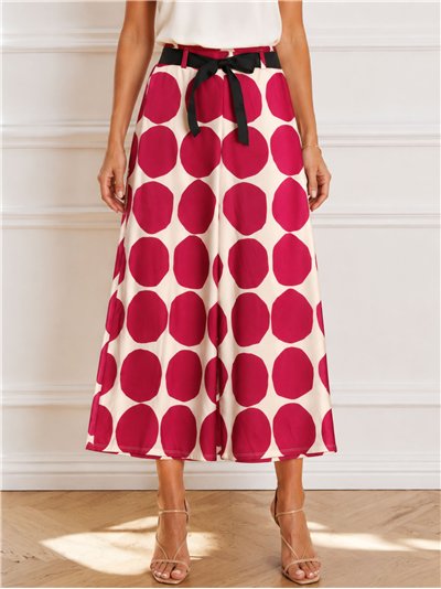 Pantalón palazzo maxi lunares con lazo