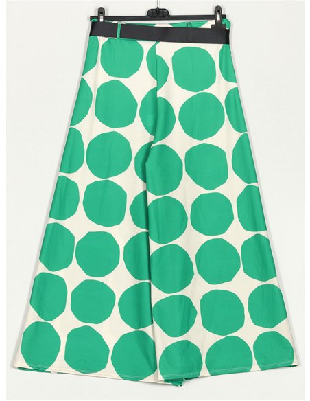 Pantalón lycra palazzo maxi lunares con lazo