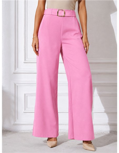 Pantalon à jambes larges avec ceinture à boucle