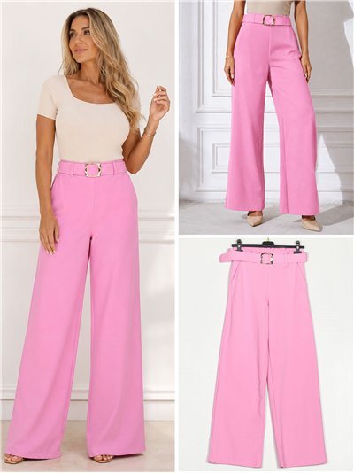 Pantalón wide-leg cinturón de hebilla 2