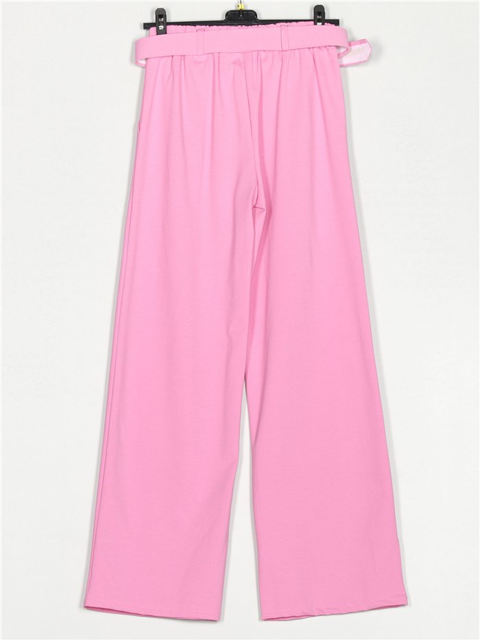 Pantalon à jambes larges avec ceinture à boucle