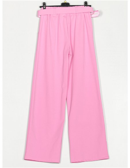 Pantalon à jambes larges avec ceinture à boucle