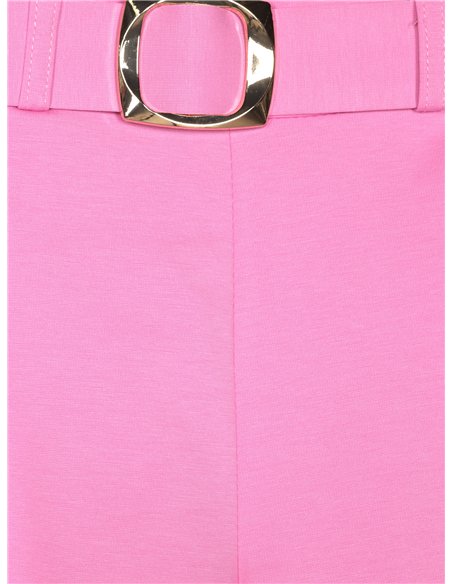 Pantalon à jambes larges avec ceinture à boucle
