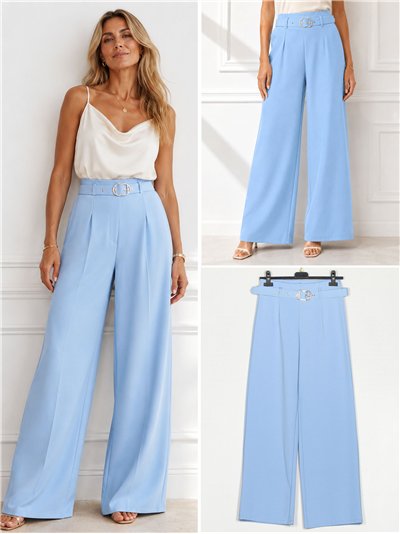 Pantalón wide-leg cinturón 2