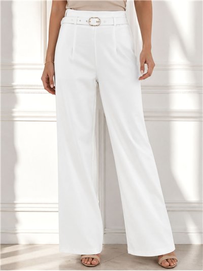 Pantalón wide-leg cinturón